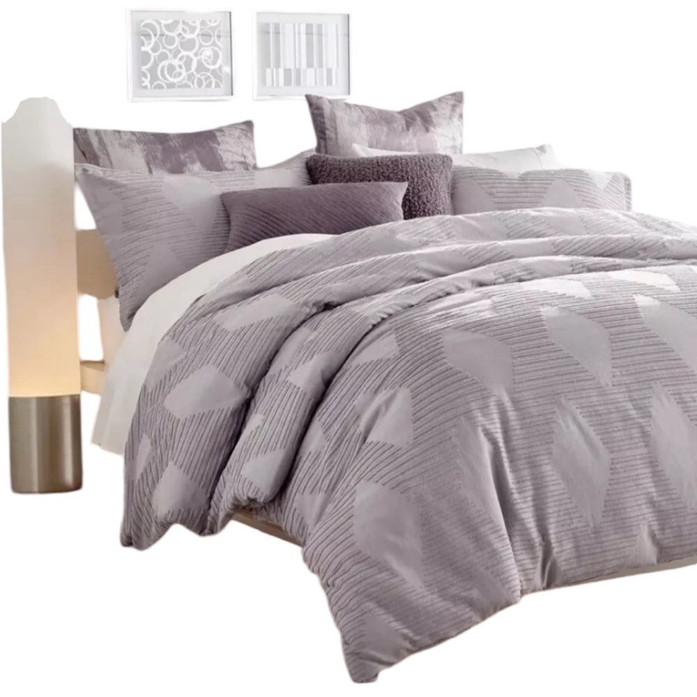 DKNY X Factor Purple Dusk Full / Queen Duvet Comforter Cover NEW
